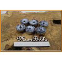 Tealight Siyah Renk Simli